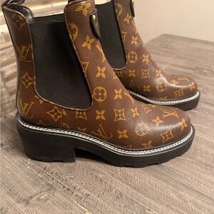 Louis Vuitton Monogram Brown Ankle Boots